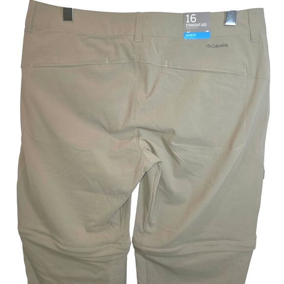 Columbia Saturday Trail II Hiking Convertible Pants Womens Sz 16 Tan Omni-Shield - Picture 7 of 16